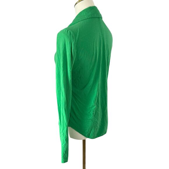 Wilfred Aritzia Pose Green Button-Up Shirt Tencel Lyocell Demure Bold Maximalist - Picture 6 of 13